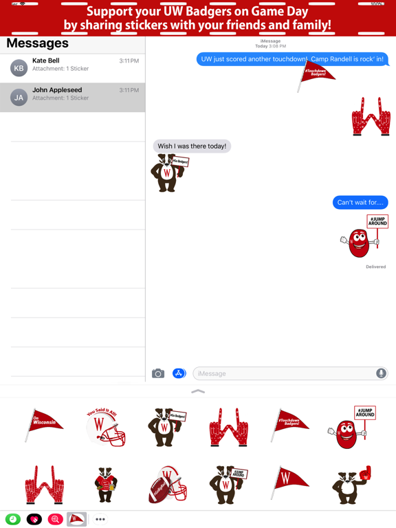 Screenshot #5 pour Wisconsin Sports Sticker Pack