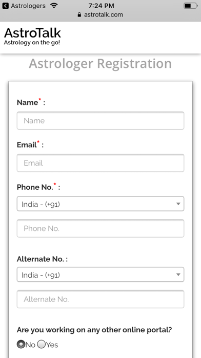Only for Astrologer login screenshot