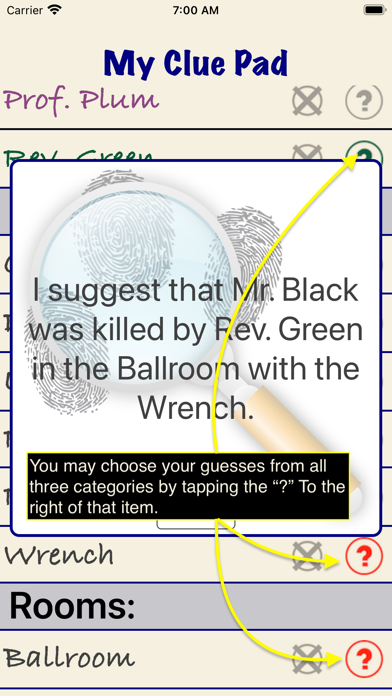 My Clue Pad Screenshot