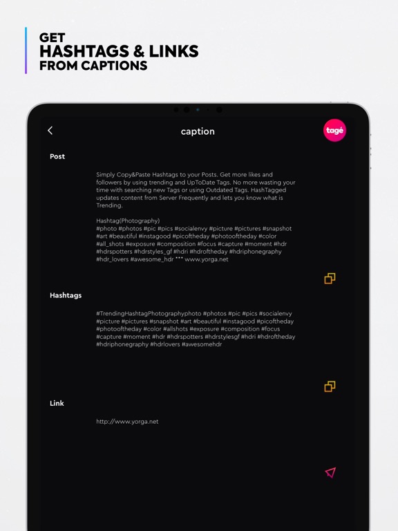 Hashtag Generator - Tage App iPad screenshot 7 - Social Networking app