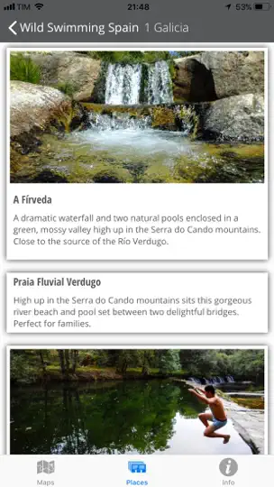 Capture d'écran de Wild Swimming Spain sur iPhone 2