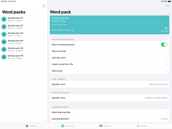 Vocab Tool AI iPad screenshot
