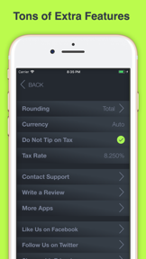 Tip Calculator % Tap Tip screenshot