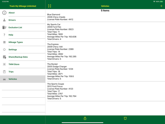 Track My Mileage Unlimited iPad screenshot 8 - Business app