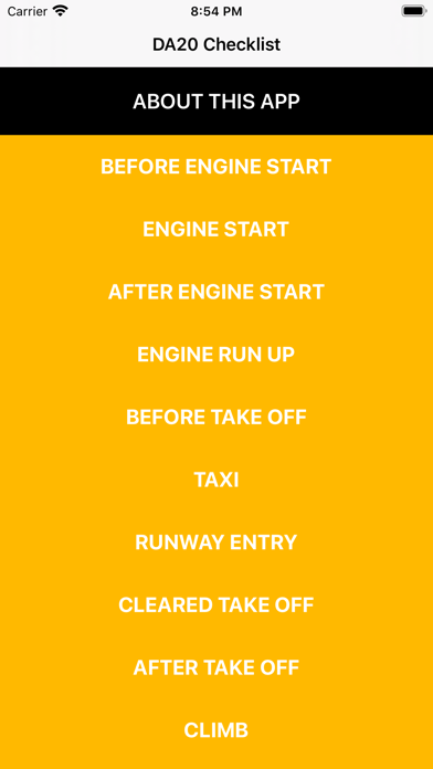 DA20 Checklist Screenshot