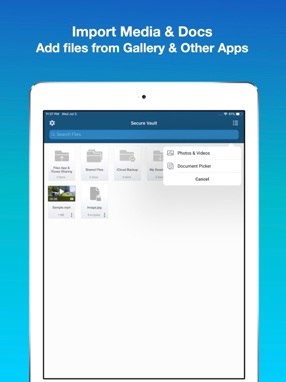 Vault : Lock Photos & Videos iPad screenshot 4 - Photo & Video app