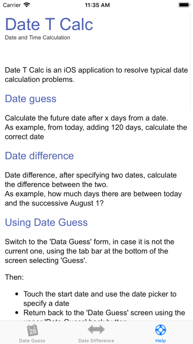 Date T Calc Screenshot