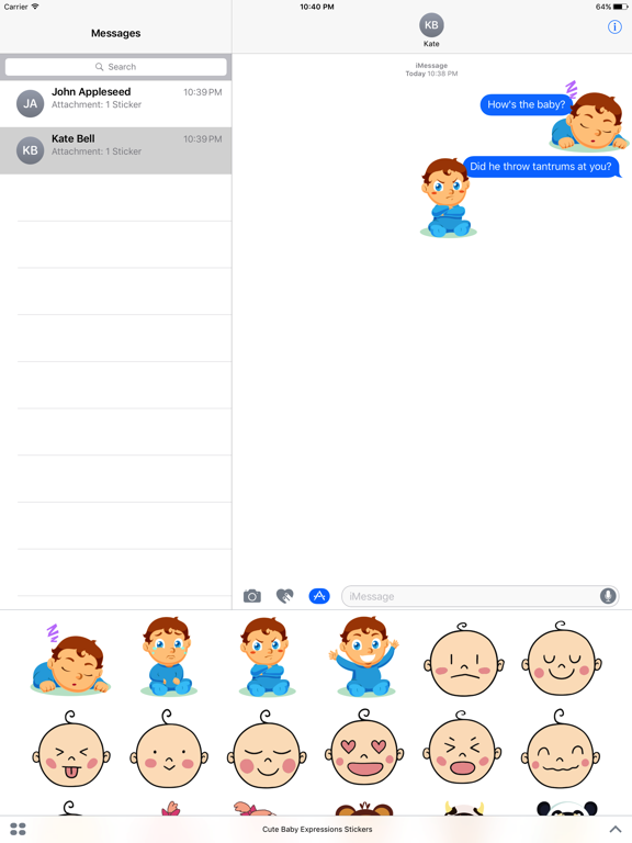 Screenshot #5 pour Cute Baby Expressions Stickers