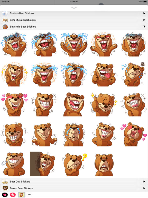 Bear Stickers: Cute Emojis iPad screenshot 2 - Stickers app
