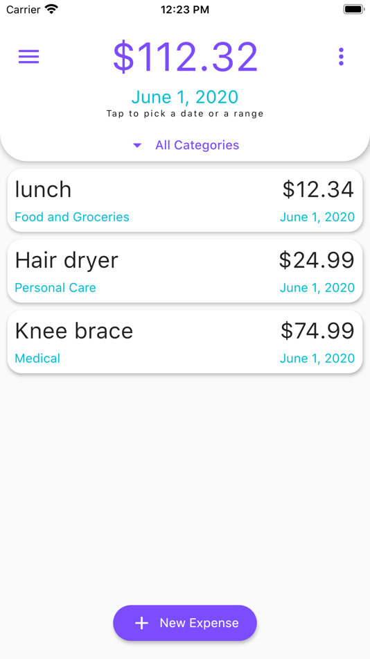 #1. Daily Expense Tracker (iOS) 由: Wayne Johnson