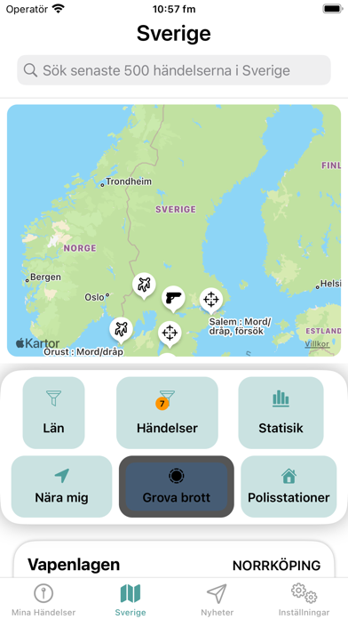 Poliskartan - Blåljus händelse Screenshot
