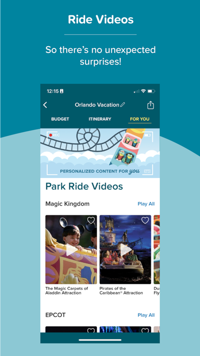 Theme Park Vacation Planner Screenshot