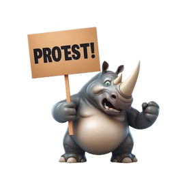 Protest Rhino Stickers