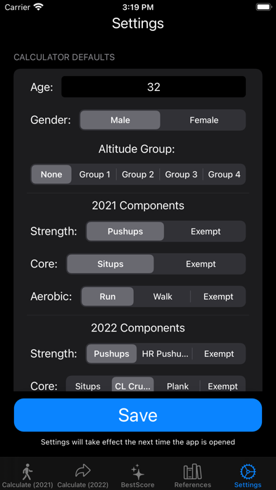 USAF PFA & USSF HPA Calculator screenshot 5