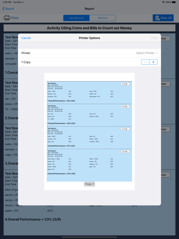 Activity Coins and Bills CAD iPad screenshot