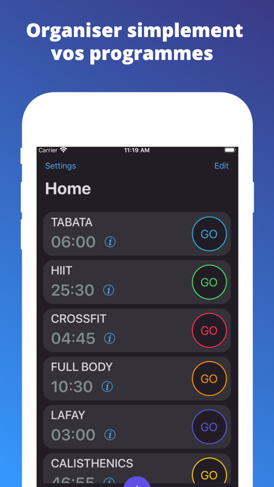 Screenshot #3 pour TimeFit - Timer d'intervalles