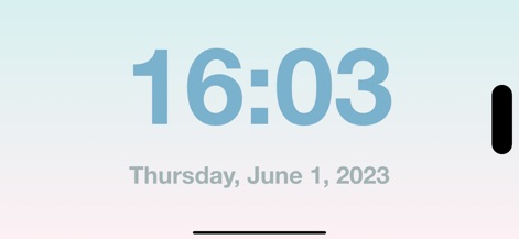 Alarm & Timer - El modo apaisado ofrece una visualización digital de la hora grande y legible, acompañada de la fecha actual para una referencia rápida.