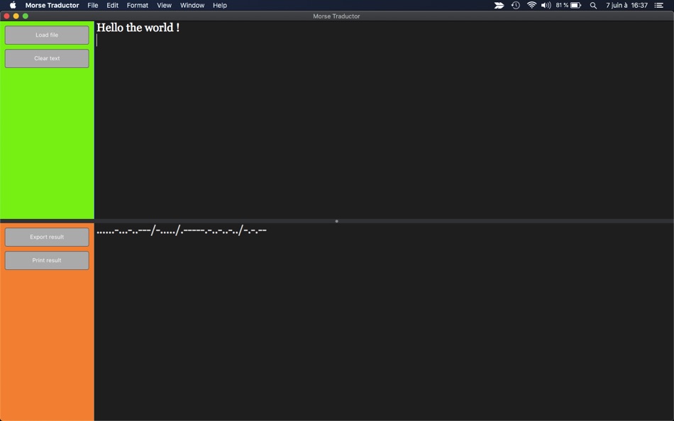 #2. Morse Traductor (macOS) 由: devulder jean-paul