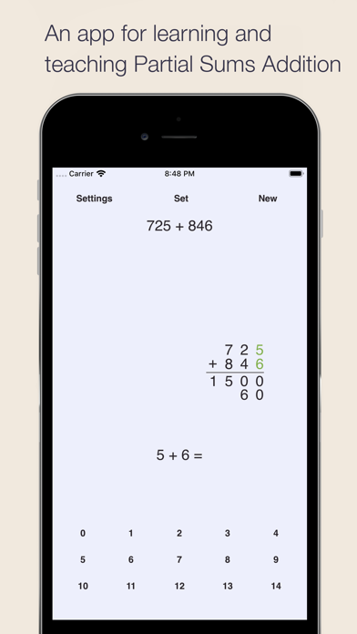 Screenshot #1 pour Partial Sums Addition
