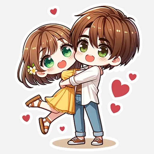 Maria and Adam Couple Stickers