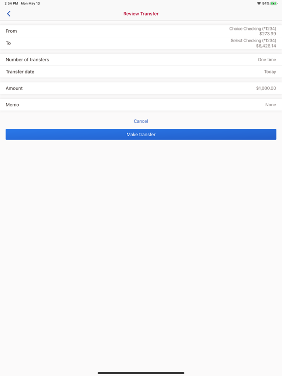 BOK Financial Mobile Banking iPad screenshot 4 - Finance app