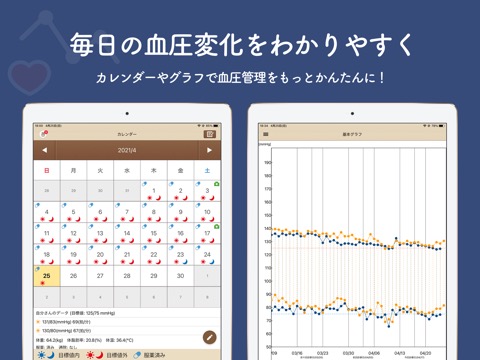 血圧ノート-血圧変化を記録！自動でグラフ化-のおすすめ画像1