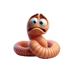 Sad Worm Stickers