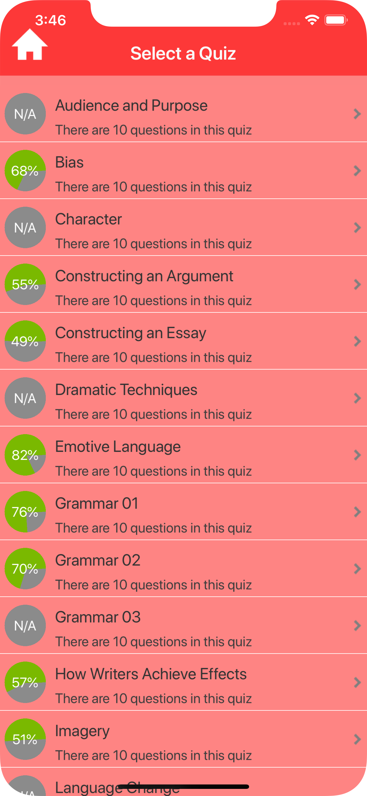 GCSE English Quizzes screenshot 2