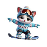 Snowboard Kitten Stickers