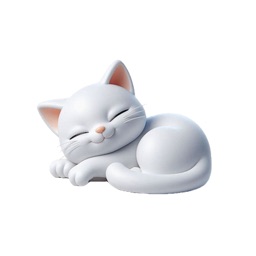 Sleeping White Cat Stickers