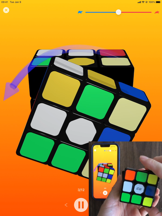 ‎Captura de tela do solucionador de cubos de Rubik em 3D