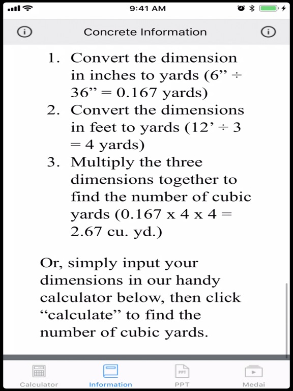 Concrete Calculator 3 iPad screenshot