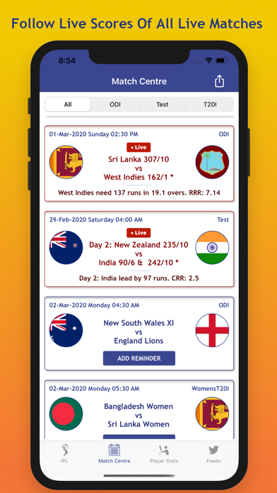Screenshot #1 pour Cricket Fever: Live Scores