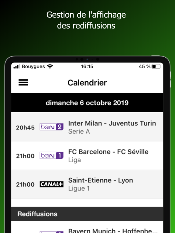 Programme TV Foot iPad screenshot 5 - Sports app