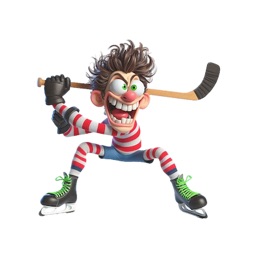 Goofy Hockey Player Stickers