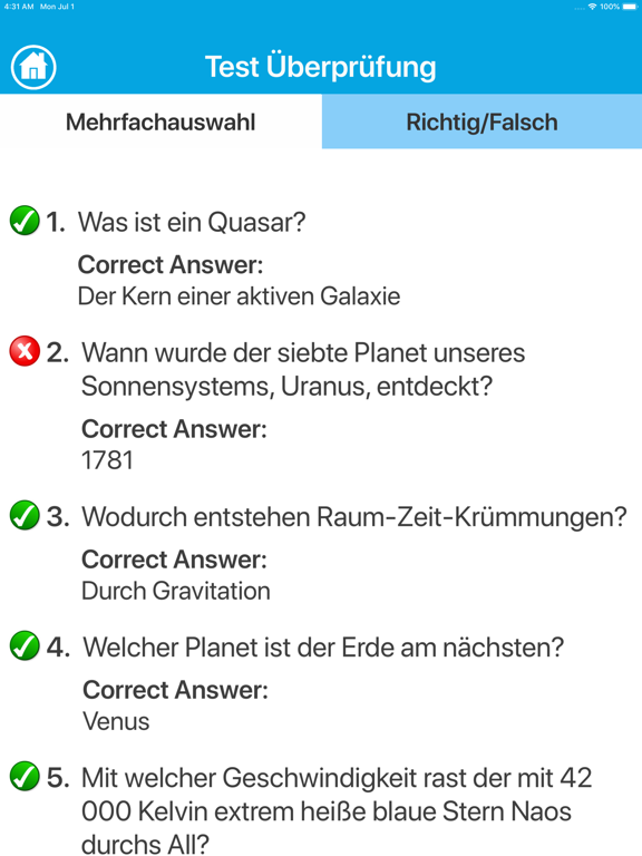 Screenshot #6 pour Die Astronomie Quiz