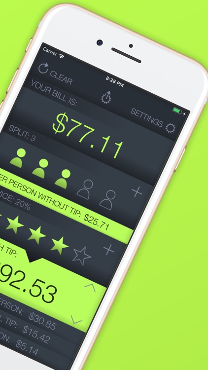 Tip Calculator % Tap Tip