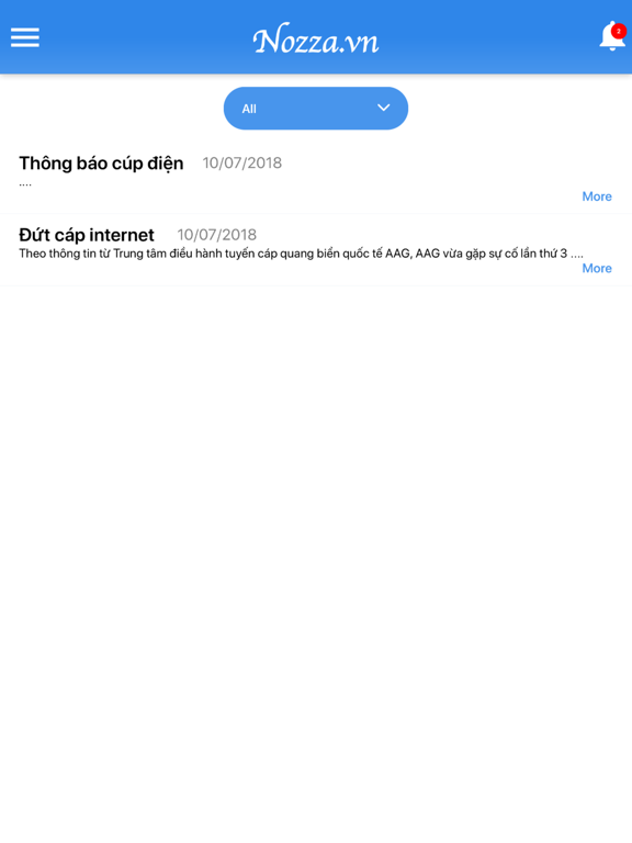 Nozza Client iPad screenshot