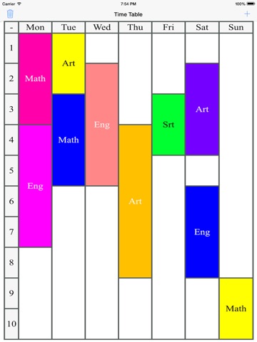 Timetable  ( Spread ) iPad screenshot