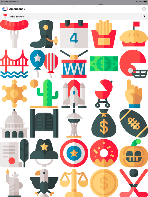USA Stickers • Patriotic Pack iPad screenshot 2 - Stickers app