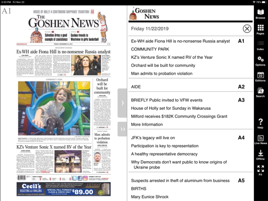Goshen News iPad screenshot 5 - News app