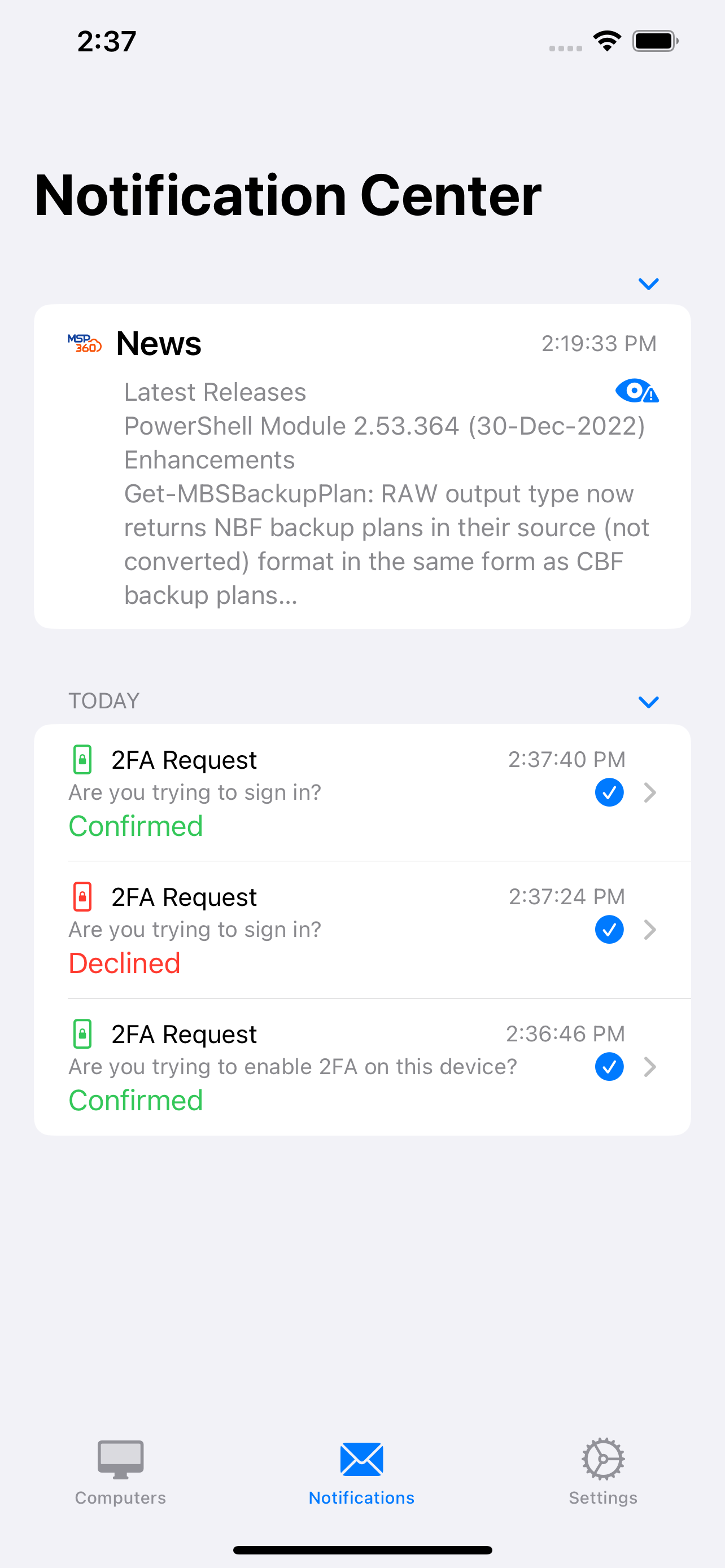 MSP Control