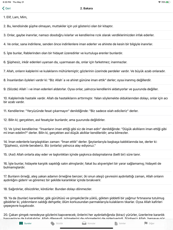 Kuran Fihristi iPad screenshot 2 - Book app