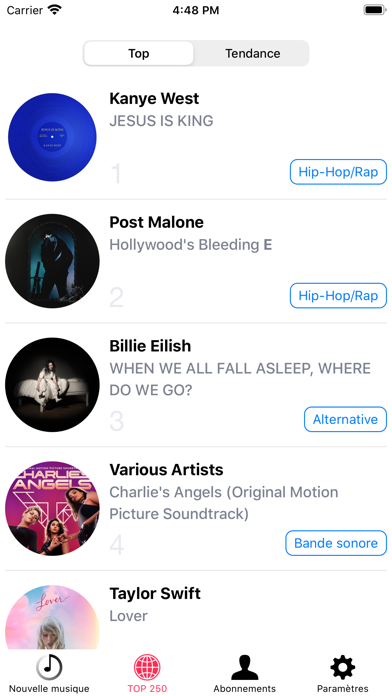 Screenshot #3 pour Musicasm Meilleurs albums 2025