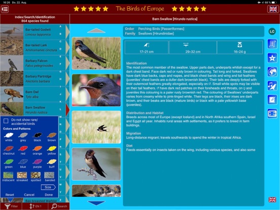 Birds of Europe iPad screenshot