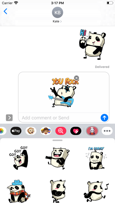 Screenshot #1 pour Black White Panda Stickers