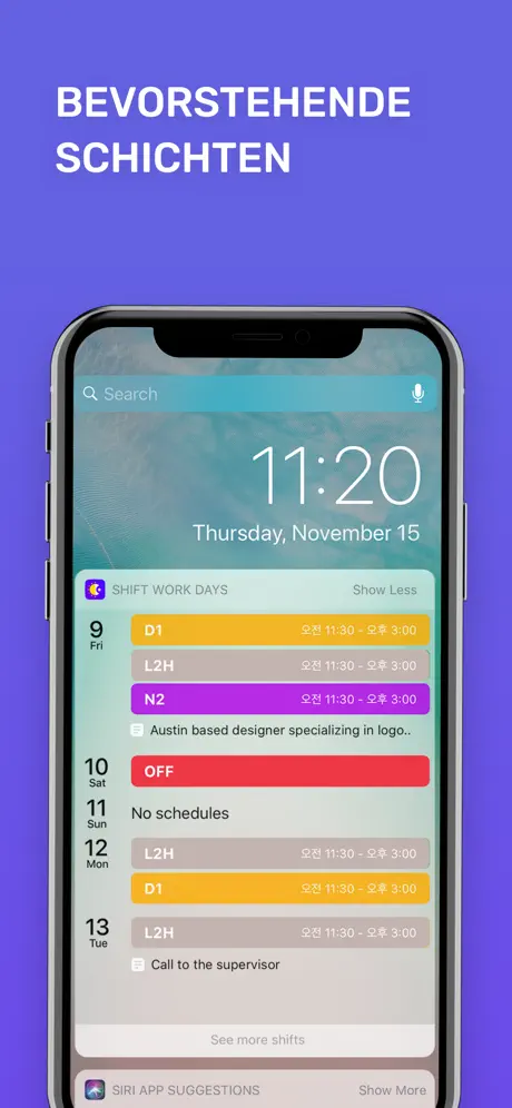 Spoke: Dienstplan kalender