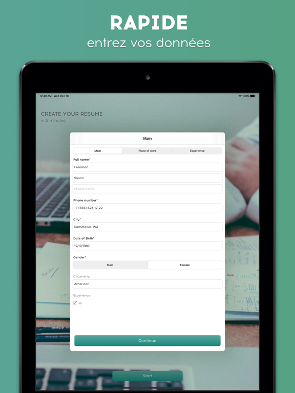 Screenshot #6 pour Générateur de CV Rapide Lettre