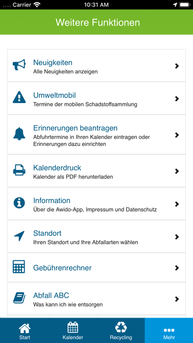 AWRM Abfall-App Screenshot