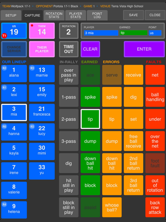 Screenshot #4 pour SoloStats 123 Volleyball Stats